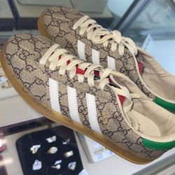 Adidas X Gucci Gazelle Beige GG Monogram 