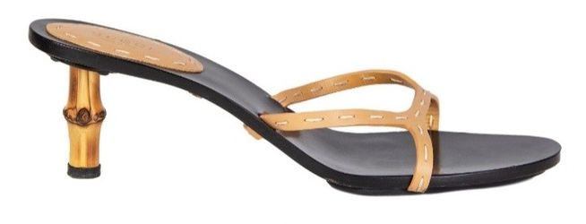 Gucci Slides With Bamboo Heel 6.5B