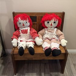 Vintage Raggedy Ann dolls