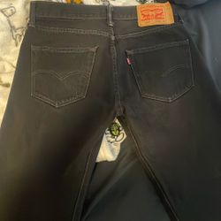 W 32- L 30 Levi’s Black 501’s With Bronze Buttons 
