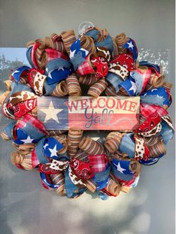 Texas Welcome Y’all Wreath