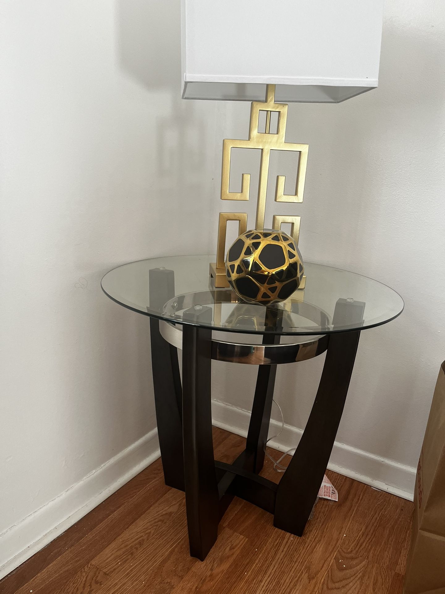 Selling my two glass end tables and matching coffee table