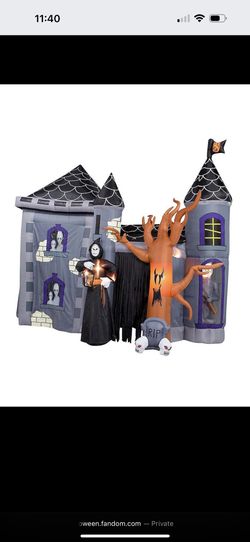 12 Ft Airblown Inflatable Haunted Castle with Reaper