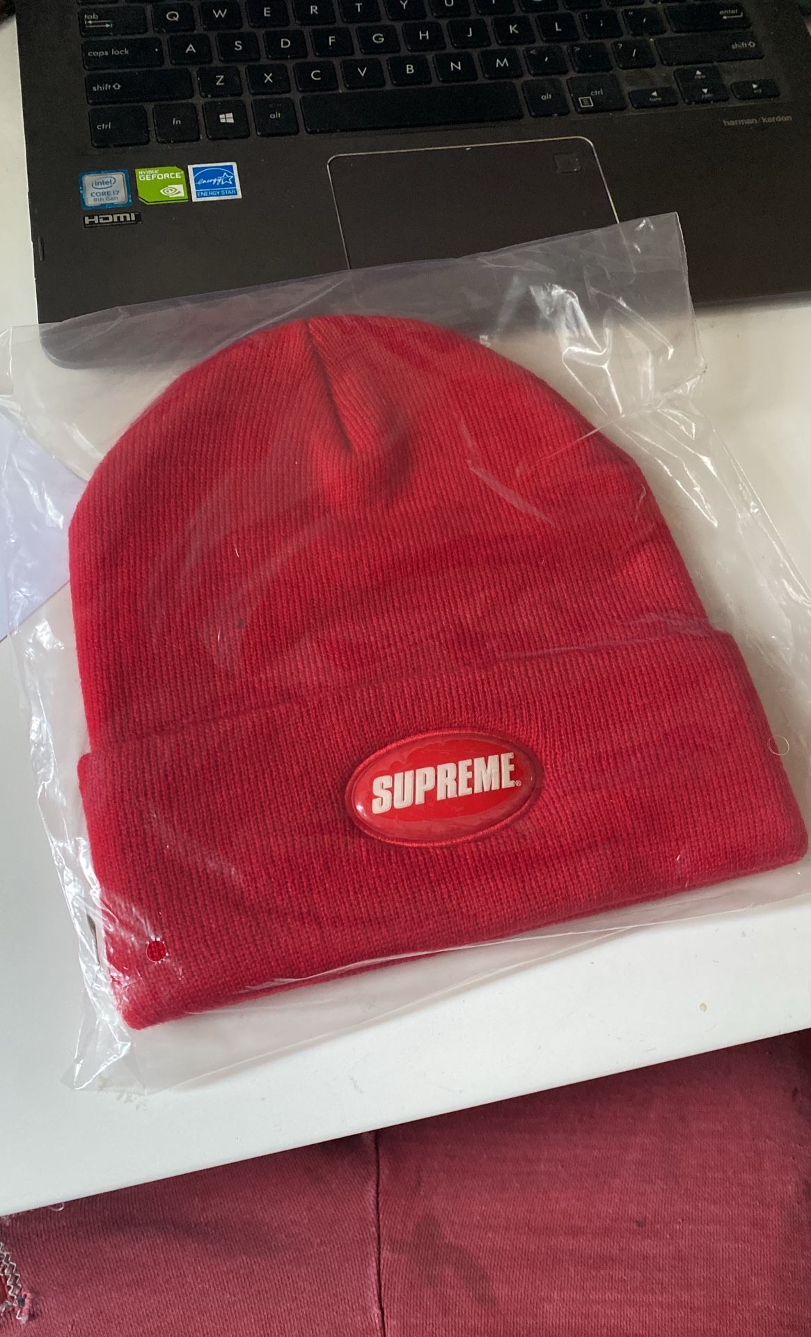 Supreme rubber Patch Beanie