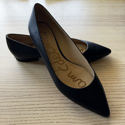 Sam Edelman Leather Flats Black Women Size 9 Spikes  Pointed Toe