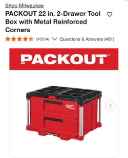 Milwaukee PACKOUT 22 in. 2-Drawer Tool O Box with Metal Reinforced