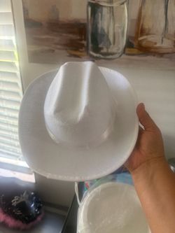 White Wide Brim Cowboy Hat