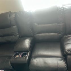 Reclining Leather Couch 