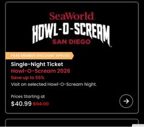 Seaworld howl o scream tickets