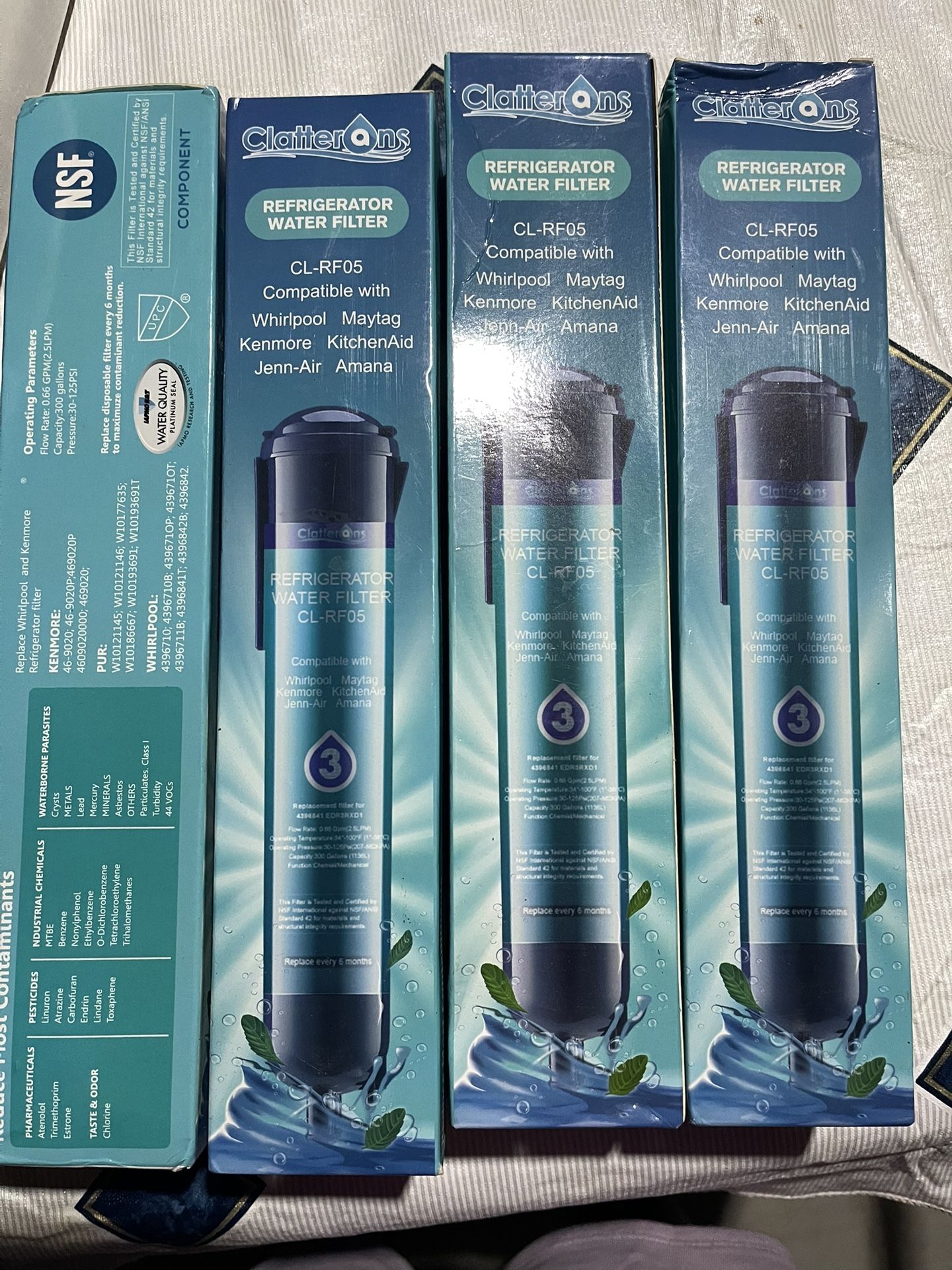 Claytarans Water Filter 3 / CL–RF05 Fridge Whirlpool Maytag Kenmore Kitchenaid Jen Air Amana