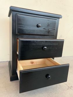 3  drawer black pine