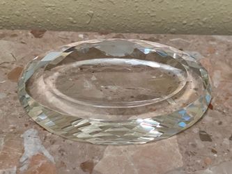 Clear Crystal Faceted Oval soap dish