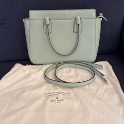 Kate Spade New York Satchel Saffiano Leather  Crystal Blue