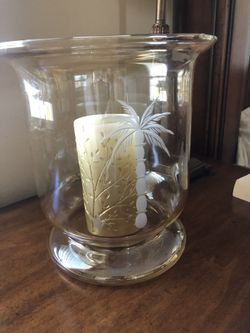 Etched Glass Candle Holder Tommy Bahama