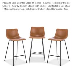 3 Tan Barstools - $250 New 