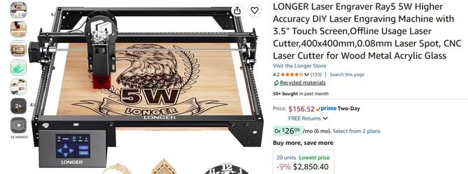 LONGER RAY5 5W Laser Engraver – Like New!