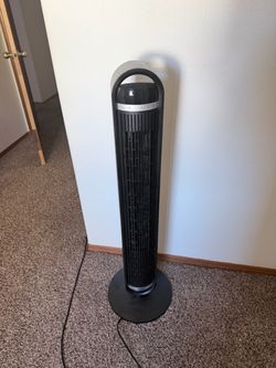 Black Tower Fan with Touch Controls
