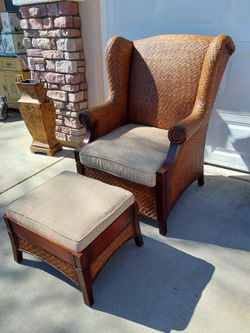 Wickerchair And Ottomon