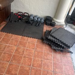 Home Gym Bundle – Dumbbells, Plates & 18 Floor Mats – Cheap