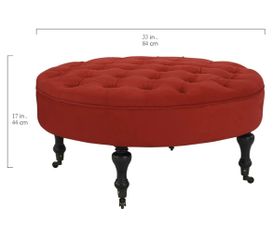 Red Round Ottoman / Coffee Table