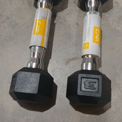 Dumbbells Hand Weights Set of 2 - Rubber Hex Chrome Handle Exercise & Fitness Dumbbell for Home Gym Equipment Work

