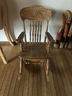 Child’s Solid Oak Rocking Chair