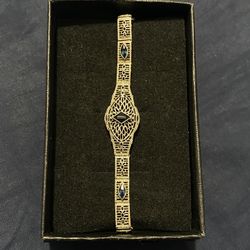 10k Antique Art Deco White Gold Bracelet