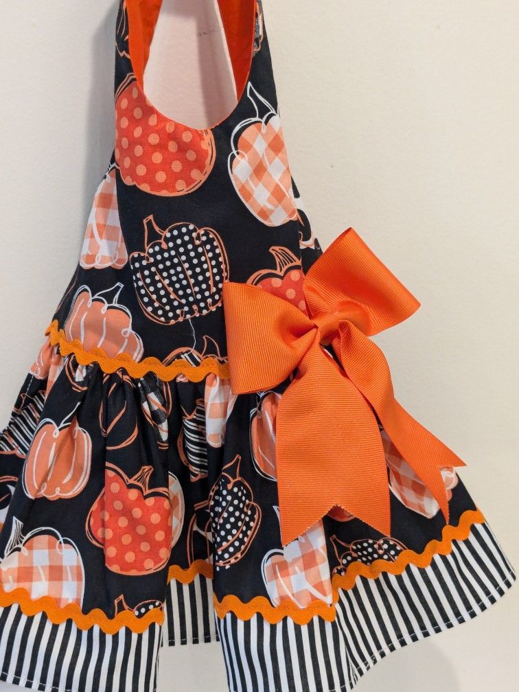 Handmade Pumpkin Dog Dress