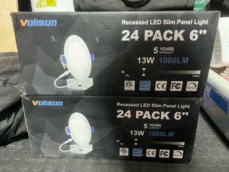 slim panel light 24 pack Volisun recessed 6 inch slim panel light 24 pack