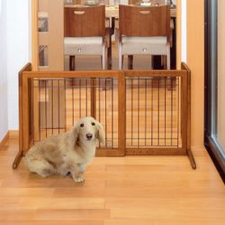 NEW Wood & Wire Adjustable Freestanding Baby/Dog Gate - 17.7-40.2"W x 20.7"H - w/Support Feet