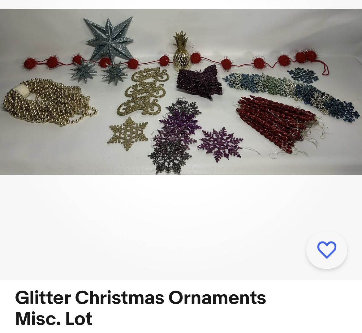 Glitter Ornaments Lot 