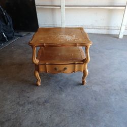 Table Solid Wood Drawer Storage Space