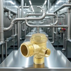 New 3-Port Brass Air Compressor Check Valve - Heavy-Duty Pneumatic Replacement Part with Leak-Proof Design for Central Pneumatic Compressors, Industri