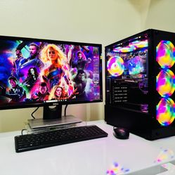 NEW  DELL Gaming PC 8 Core I7 @3,4 GHz. GPU AMD RX580 4G.  256GB SSD / 2T HDD, 16G RAM. WIFI. USB3, 600W  80+ PSU. 24”Monit. Keyb/Mouse. Win11 Pro