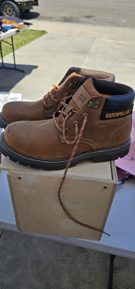 CATERPILLAR NEW STEEL TOE WORK BOOTS MENS 9.5