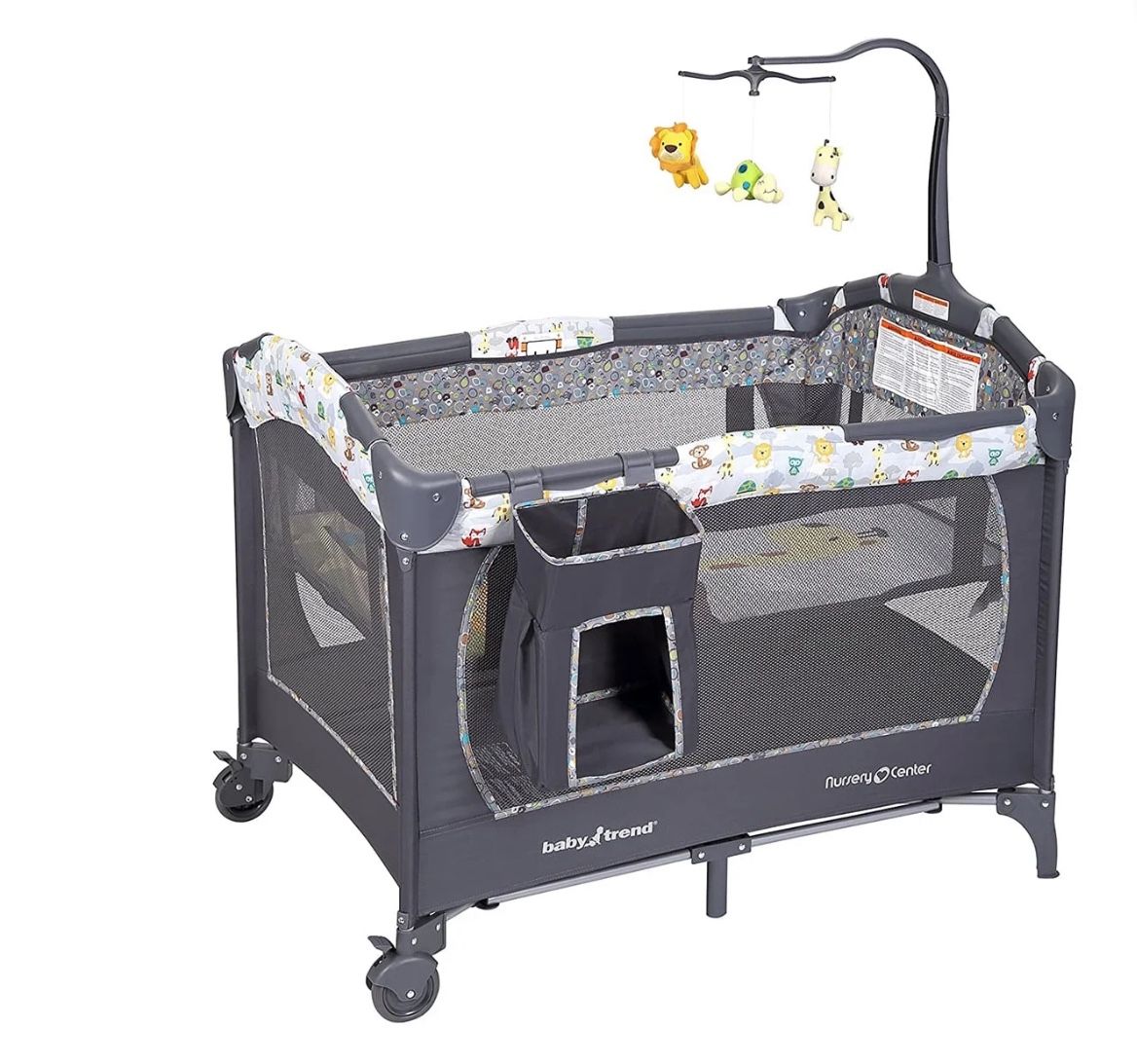 Resenkor Portable Baby Bed/Playpen with Mattress – Foldable, Gray (Open Box, Never Used)