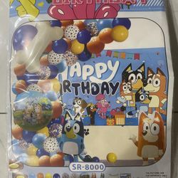 121 Pcs Bluey Birthday Party Decorations supplies Set
