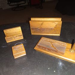 Solid American Walnut 7 Piece Laser Engraved Executive Office Set