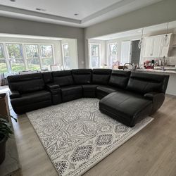 Leather Sectional and Recliner
