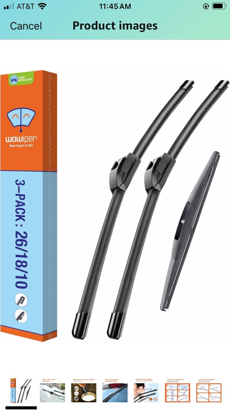 Windshield Wiper Blades with Rear Wiper Blade for Honda HRV H-RV 2016-2022