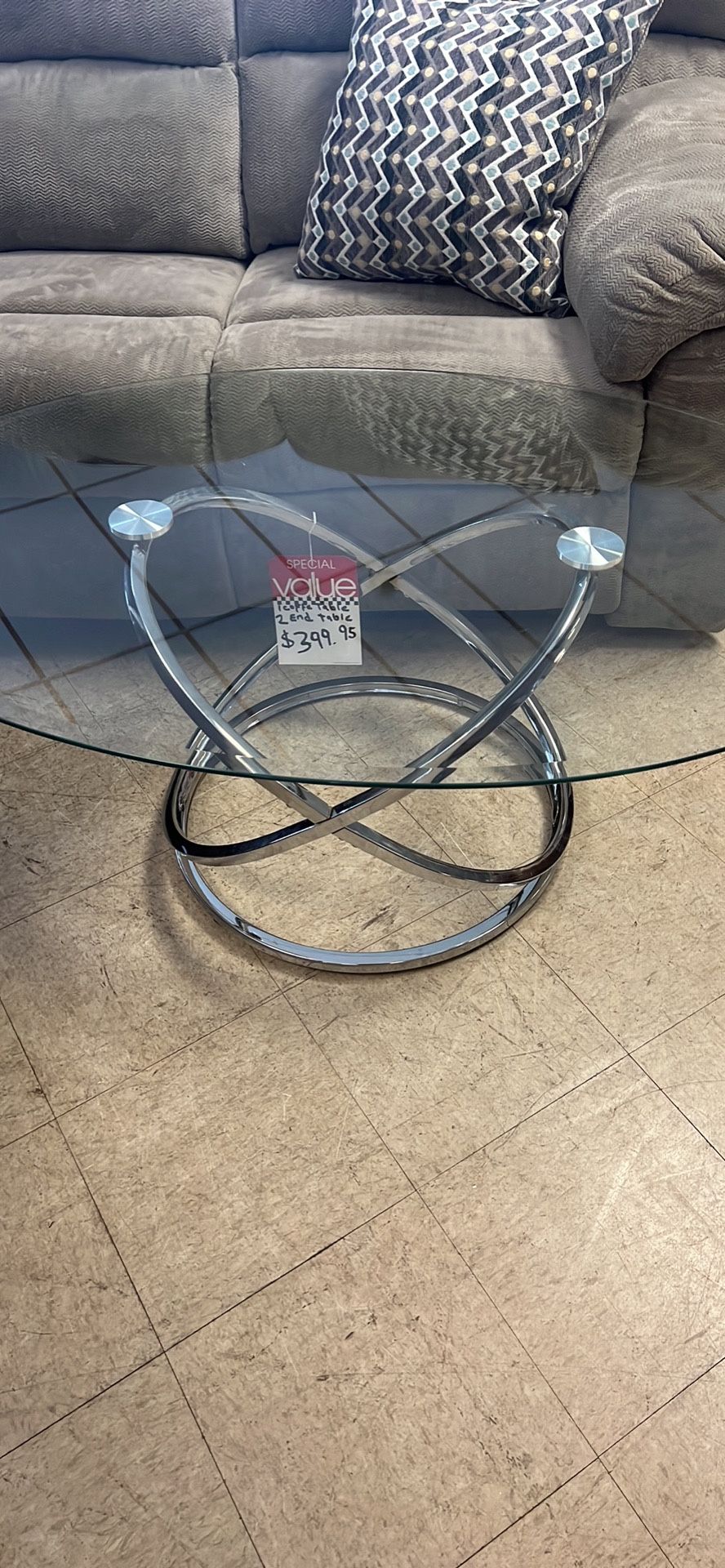 Three piece cocktail tables that one cocktail table and two end tables for $400