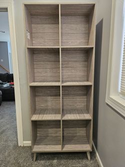 8 Cube Tall Bookcase - Gray Wood Finish