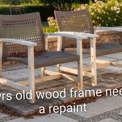 Can Deliver  Pair of older Outdoor Woven patio Chairs