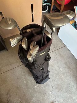 Golf clubs and bag