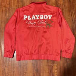 Playboy Day Club Embroidered Red Jacket Mens By Pacsun Labeled Sm Fits Med Read!