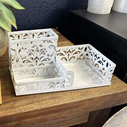 Office Desk Pen Holder With Notepad A D Business Card Holder