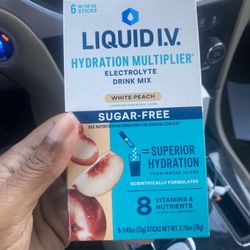 Liquid I V Hydration Multiplier Sugar Free White Peach 6 Pack
