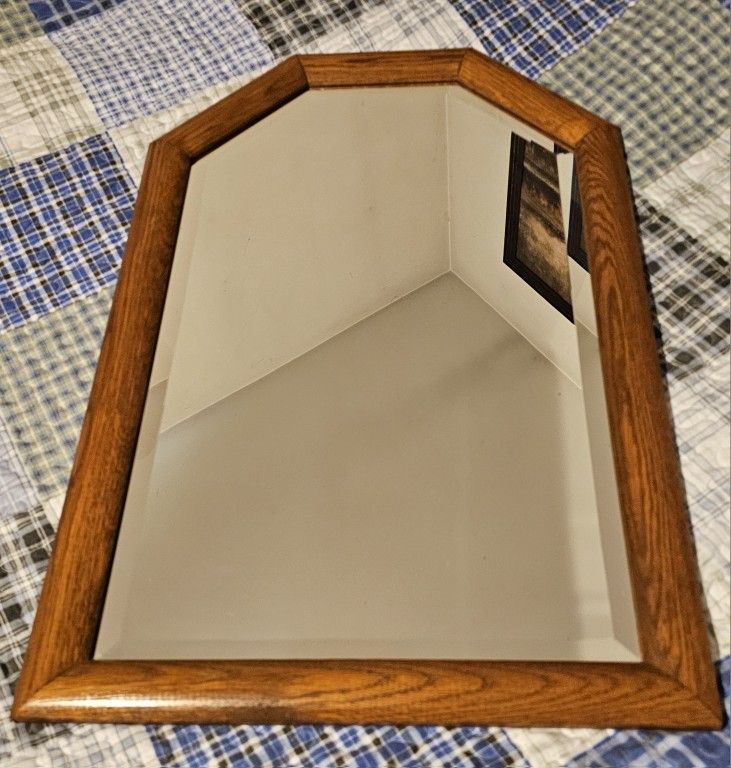 Antique Mirror Est Cir 1950s-1960s. Great Condition, Solid Wood Frame. 