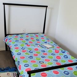 Two Twin Metal Beds Plus Mattress