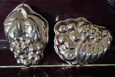 Vintage Fruit Copper Wall Plaques ~Home Decor 